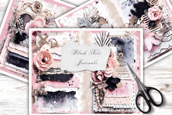 Download Blush Noir Journals Collage Pages - Journals Collection