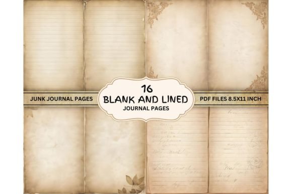 Download Lined &amp; Blank Junk Journal Kit PDF - Lined Collection