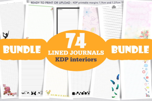 Download Bundle 74 KDP Interiors, Lined Journals. - Lined Collection
