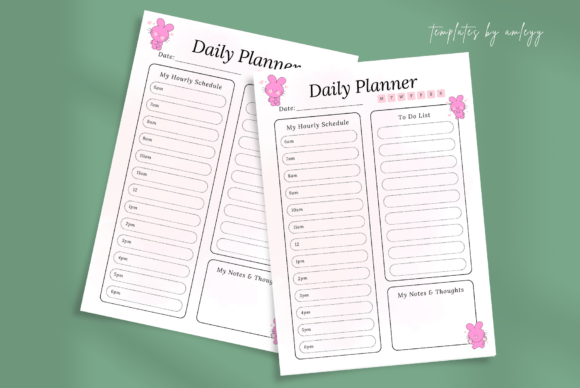 Download Kawaii Daily Planner Template Canva - Kawaii daily planner Collection