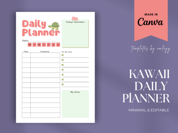 Download Kawaii Daily Planner Template Printables - Kawaii daily planner Collection