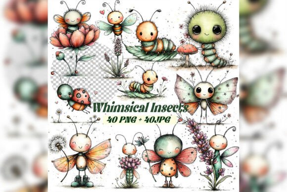 Download Whimsical Insects Clipart Set - Premium Resources