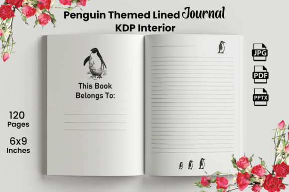 Download Penguin Themed Lined Journal - Lined Collection